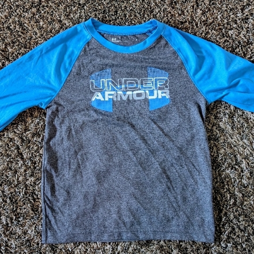 Under Armour Kids Blue and Gray Raglan Shirt